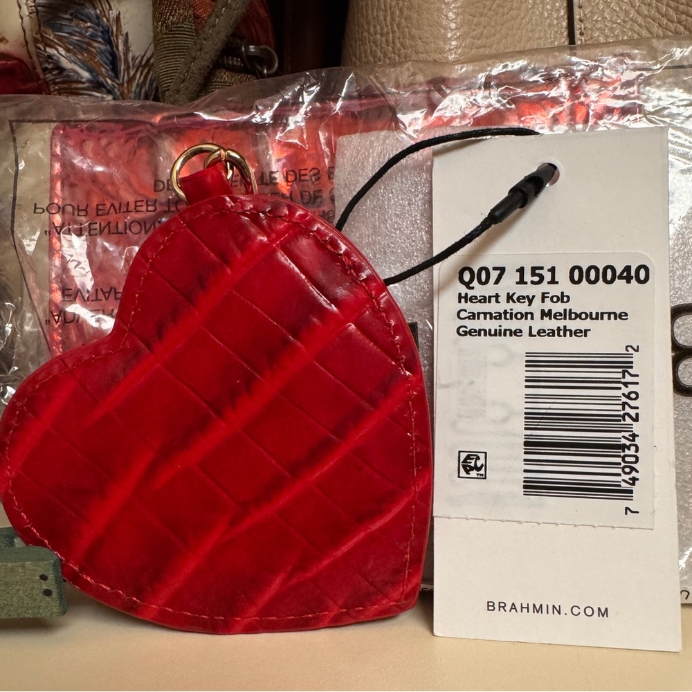 Brahmin Red Heart Key Fob